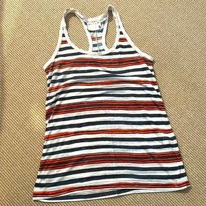 RAG & BONE striped racer back tank top navy red white S